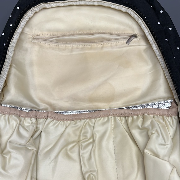 CATEEPBABY Organizer Travel Diaper Backpack black with white polka dots FLAWS! - Picture 3 of 11